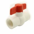 Thrifco Plumbing 2 Inch Threaded PVC Ball Valve, Red Handle, Economy 6415425